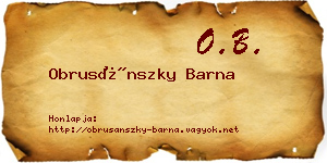 Obrusánszky Barna névjegykártya