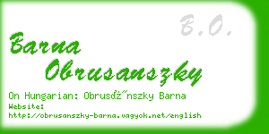 barna obrusanszky business card